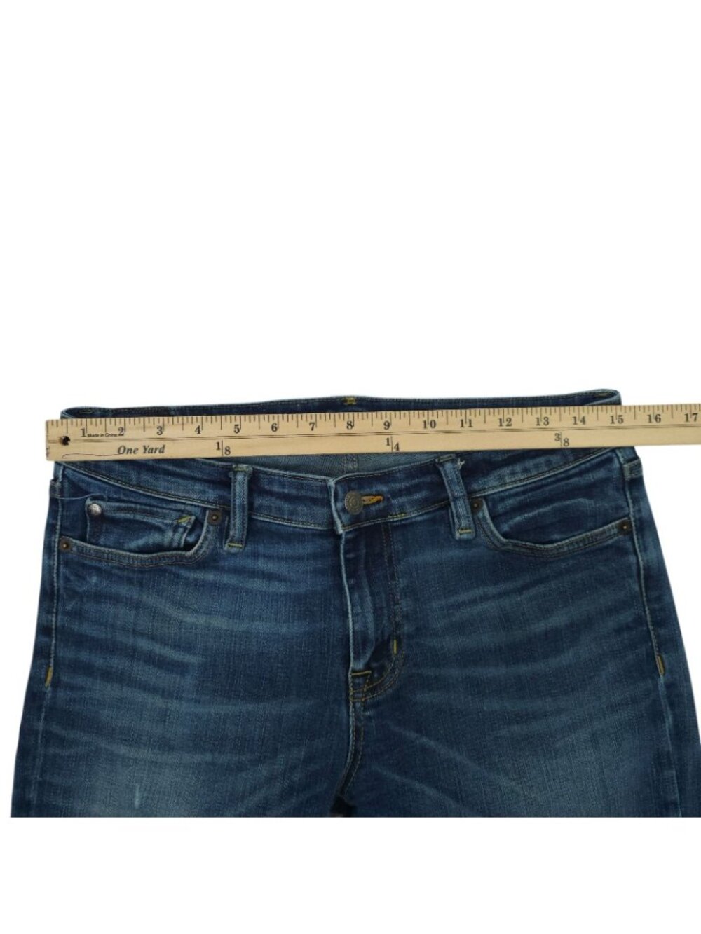 Ralph Lauren Denim & Supply Crop Skinny Jeans 30 Indie Boho Whiskered Blue Denim - Picture 3 of 15
